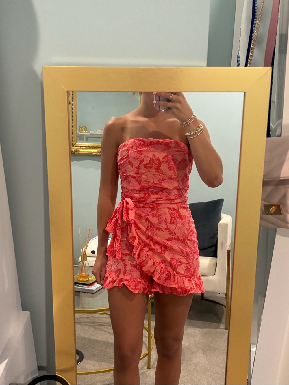 Olivaceous Coral Pink Summer Dress